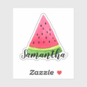 Wasserfarbe Wassermelone Slice Name Aufkleber (Blatt)