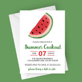 Wasserfarbe Wassermelone Sommerkochtopf Party Einladung