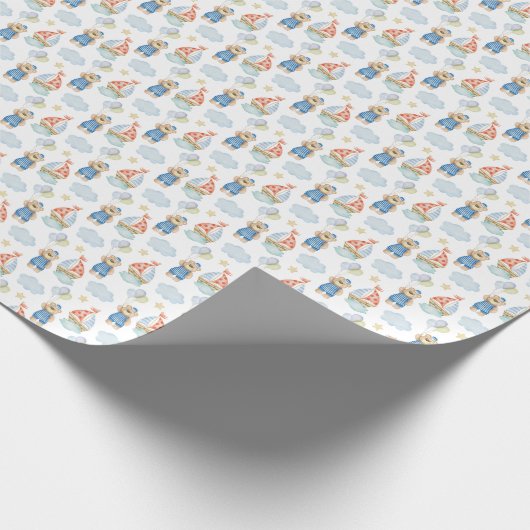 Wasserfarbe Wassermotorschiff Ballonbeere Geschenkpapier (Ecke)