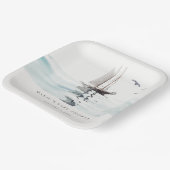 Wasserfarbe Wassersportjacht Babydusche Pappteller (Gewinkelt)