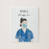 Wasserfarbe Weiblich Beste Krankenschwester je Mas Puzzle (Vertikal)