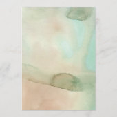 Wasserfarbe weich Pastellstrand Hochzeit Menükarte (Rückseite)