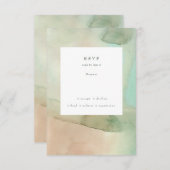 Wasserfarbe weich Pastellstrand Hochzeit RSVP Karte (Vorne/Hinten)