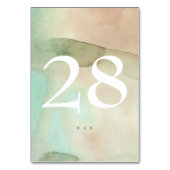 Wasserfarbe weich Pastellstrand Hochzeit Tischnummer (Vorderseite)