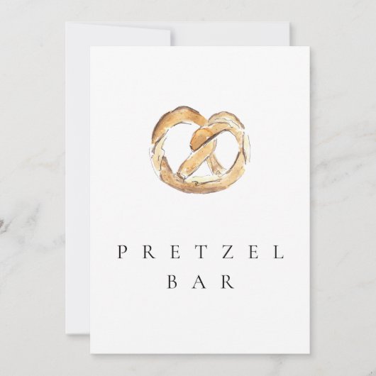 Wasserfarbe weich Prätzel Bar 12x18" Hochzeitszeic (Vorderseite)