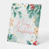 Wasserfarbe Weihnachten Weihnachts-Fußball-Zeichen Sockelschild (Vorderseite)