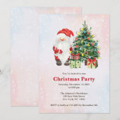 Wasserfarbe Weihnachtsbaum mit Geschenken Einladung (Vorne/Hinten)