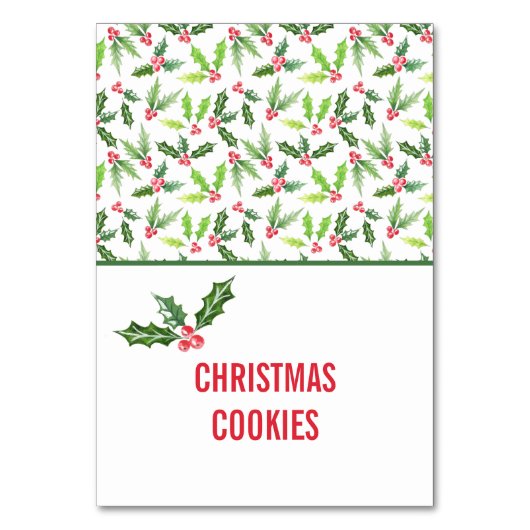 Wasserfarbe Weihnachtsbuffet Lebensmittelmarken Tischnummer (Vorderseite)