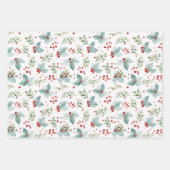 Wasserfarbe Weihnachtskiefer und Beeren Weihnachte Geschenkpapier Set (Vorderseite 2)