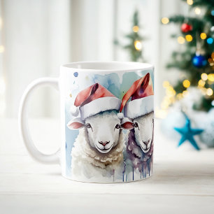 Wasserfarbe Weihnachtsschaf - Tasse