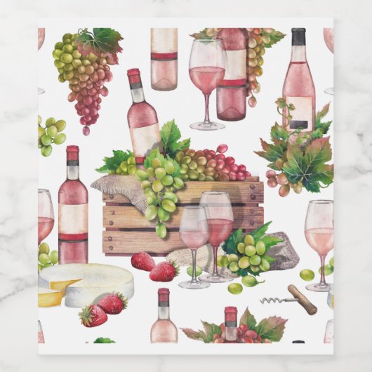 Wasserfarbe Weinetikett (Einzelnes Label)