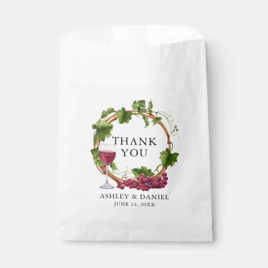 Wasserfarbe Weintrauben Trauben Trauung Vielen Dan Geschenktütchen (Vorderseite)