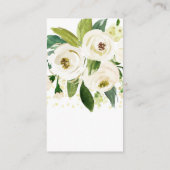 Wasserfarbe Weiße Blume Save the Date Begleitkarte (Rückseite)