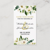 Wasserfarbe Weiße Blume Save the Date Begleitkarte (Vorderseite)