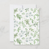 Wasserfarbe Weiße Blume und Grüne Hochzeit RSVP Karte (Rückseite)