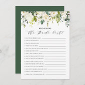 Wasserfarbe Weiße Blüte, die die Braut am besten k Begleitkarte (Vorne/Hinten)