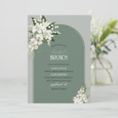 Wasserfarbe Weiße Liege und grüner Hintergrund Bri Einladung (Stehend Vorderseite)