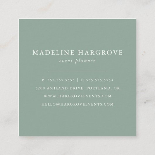 Wasserfarbe Weiße Magnolien und Blüten Quadratische Visitenkarte (Rückseite)