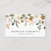 Wasserfarbe Weiße Magnolien und Blüten Visitenkarte (Vorderseite)