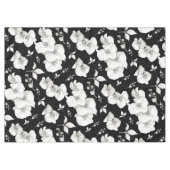 Wasserfarbe Weiße Orchidee, schwarz | Tischdecke (Vorderseite (Horizontal))