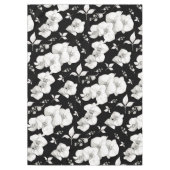 Wasserfarbe Weiße Orchidee, schwarz | Tischdecke (Vorderseite)