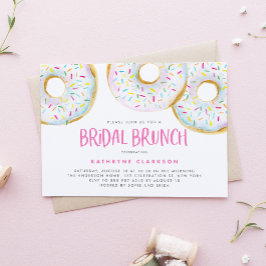 Wasserfarbe Weiße Sprinkle Donuts Bridal Brunch Einladung