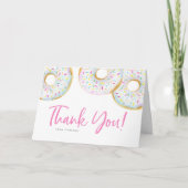 Wasserfarbe Weiße Sprinkle Donuts Kinderdusche Dankeskarte (Vorderseite)