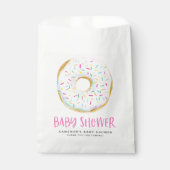 Wasserfarbe Weiße Sprinkle Glazed Donut Babydusche Geschenktütchen (Vorderseite)