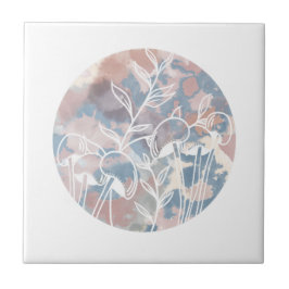 Wasserfarbe Weiße Wildblumen Fliese