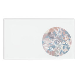 Wasserfarbe Weiße Wildblumen Namenschild