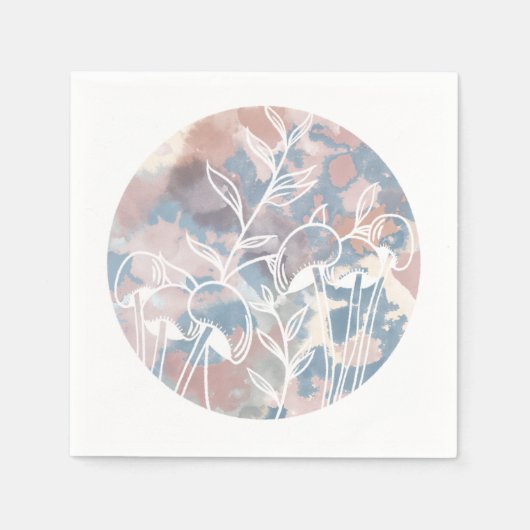 Wasserfarbe Weiße Wildblumen Serviette (Vorderseite)