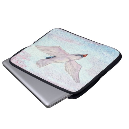 Wasserfarbe Weißer Adler Flying Reiki Laptopschutzhülle (Vorne Knopf)