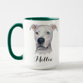 Wasserfarbe Weißer Amerikanischer Pitbull Pittie F Tasse (Links)