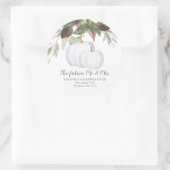 Wasserfarbe Weißer Kürbis Rücksendeadresse Runder Aufkleber (Tasche)