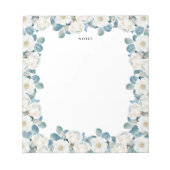 Wasserfarbe Weißer Peony Eukalyptus Gewürzter Wein Notizblock (Vorderseite)