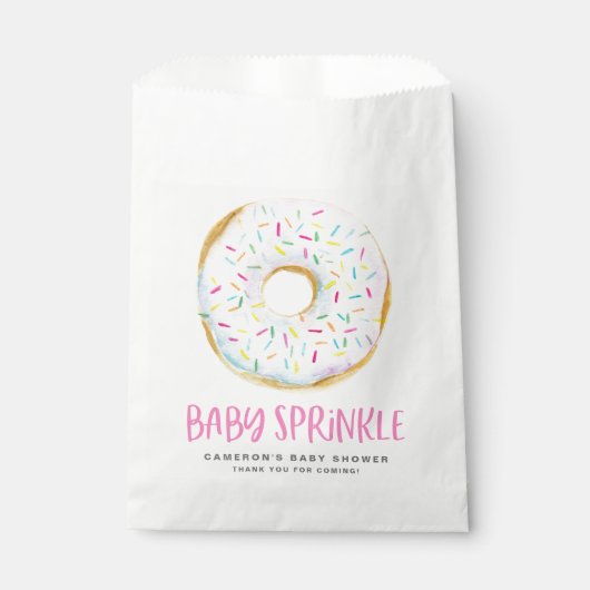 Wasserfarbe Weißglänzend Donut Baby Sprinkle Geschenktütchen (Vorderseite)