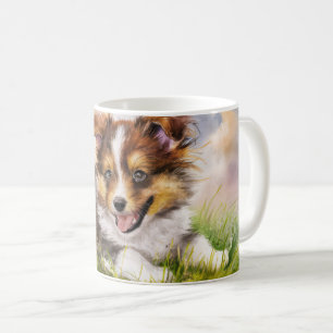 Wasserfarbe Welpe Kaffeetasse