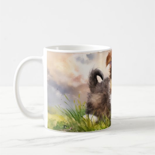 Wasserfarbe Welpe Kaffeetasse (Links)
