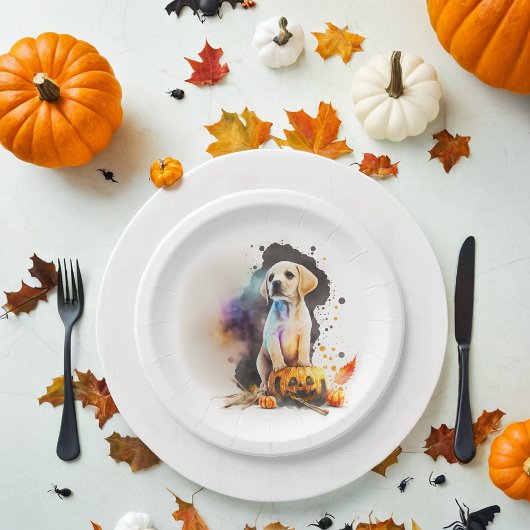 Wasserfarbe WelpenHalloween Pappteller