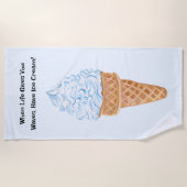 Wasserfarbe, wenn das Leben weht, Eiscreme blau ha Strandtuch (Vorderseite)