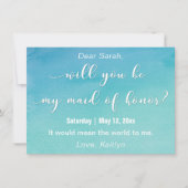 Wasserfarbe "Werden Sie meine Trauzeugin sein?" Einladung (Vorderseite)