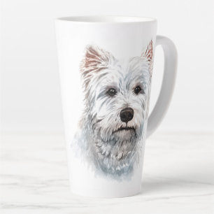 Wasserfarbe West Highland White Terrier Milchtasse