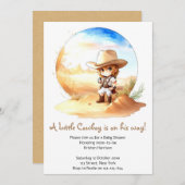 Wasserfarbe Western Wild West Cowboy Babydusche Einladung (Vorne/Hinten)