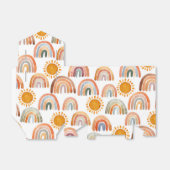 Wasserfarbe Whimsical Boho Rainbow and Sun Geschenkschachtel (Ungefaltet)