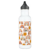 Wasserfarbe Whimsical Boho Rainbow and Sun Kids  Edelstahlflasche (Rechts)