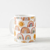 Wasserfarbe Whimsical Boho Rainbow and Sun Kids  Kaffeetasse (Vorderseite Links)