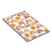 Wasserfarbe Whimsical Boho Rainbow and Sun Kids Notizblock (Rechte Seite)