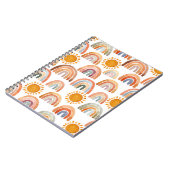 Wasserfarbe Whimsical Boho Rainbow and Sun Kids Notizblock (Linke Seite)
