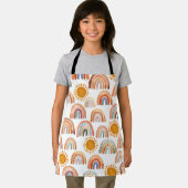 Wasserfarbe Whimsical Boho Rainbow and Sun Kids Schürze (Insitu)