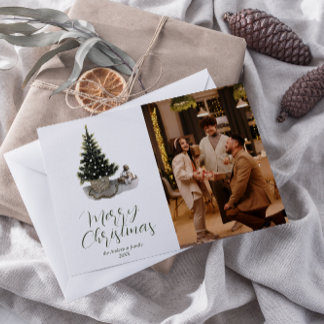 Wasserfarbe Whimsical Foto Tree Frohe Weihnachten